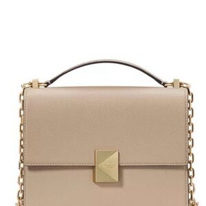 Kate Spade New York Deco Pebbled Leather Convertible Crossbody Bag - Taupe
